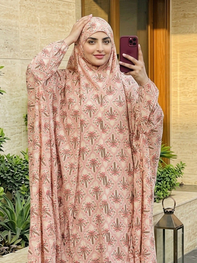 Full Coverage Namaz Chadar with Sleeves + Niqab (Pure Lawn) Attires For Muslimah