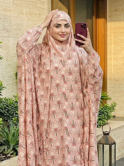 Full Coverage Namaz Chadar with Sleeves + Niqab (Pure Lawn) Attires For Muslimah