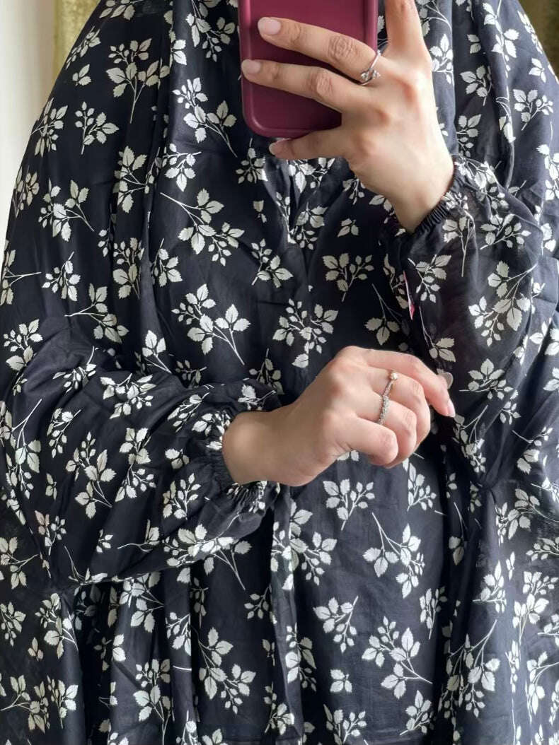 Full Coverage Namaz Chadar with Sleeves + Niqab (Pure Lawn) Attires For Muslimah