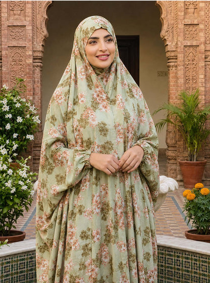 Full Coverage Namaz Chadar with Sleeves + Niqab (Pure Lawn) Attires For Muslimah