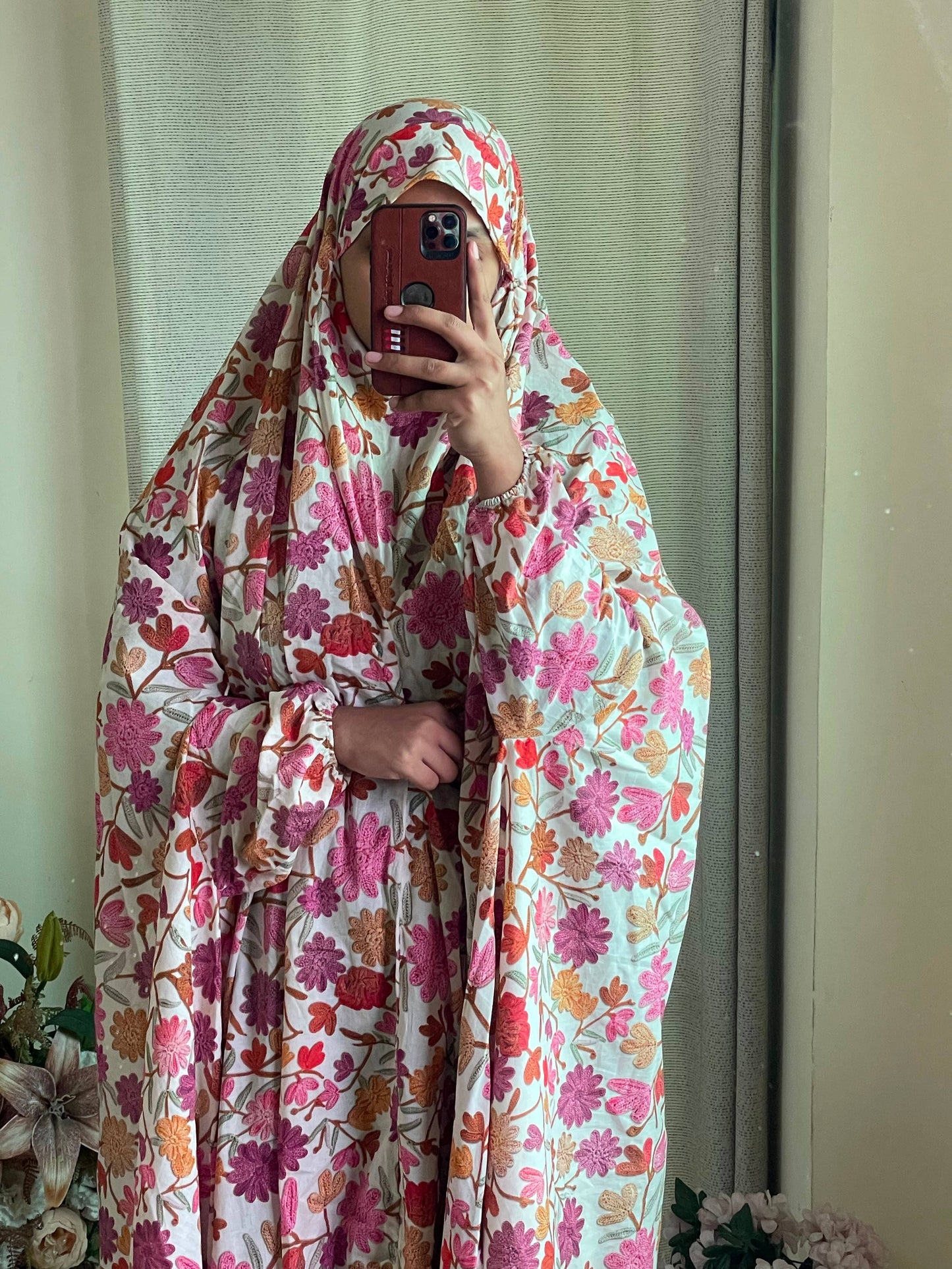 Full Coverage Namaz Chadar with Sleeves + Niqab (Pure Lawn) Attires For Muslimah