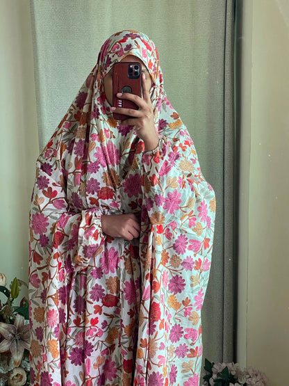 Full Coverage Namaz Chadar with Sleeves + Niqab (Pure Lawn) Attires For Muslimah