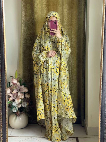 Full Coverage Namaz Chadar with Sleeves + Niqab (Pure Lawn) Attires For Muslimah