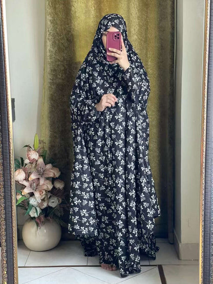 Full Coverage Namaz Chadar with Sleeves + Niqab (Pure Lawn) Attires For Muslimah