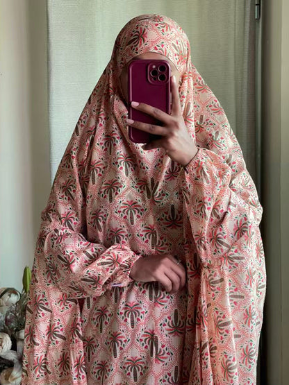 Full Coverage Namaz Chadar with Sleeves + Niqab (Pure Lawn) Attires For Muslimah