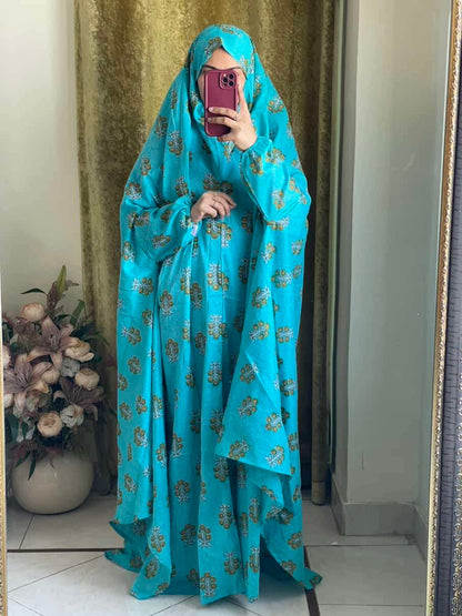 Full Coverage Namaz Chadar with Sleeves + Niqab (Pure Lawn) Attires For Muslimah