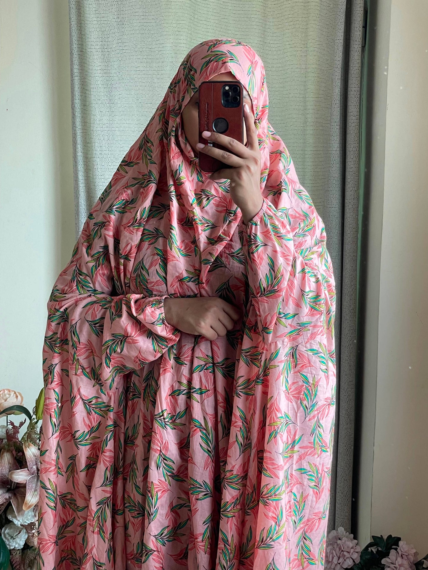 Full Coverage Namaz Chadar with Sleeves + Niqab (Pure Lawn) Attires For Muslimah