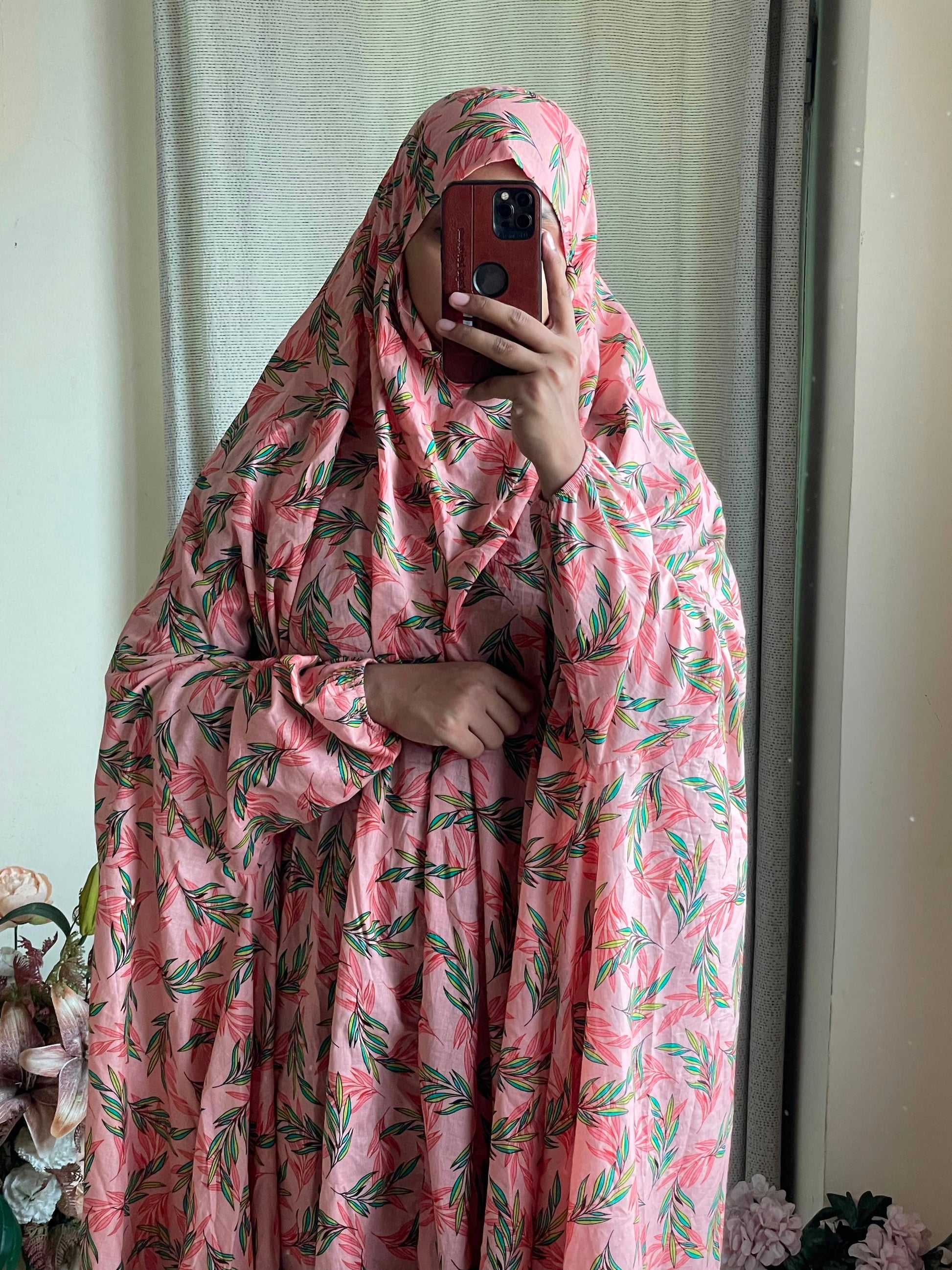 Full Coverage Namaz Chadar with Sleeves + Niqab (Pure Lawn) Attires For Muslimah