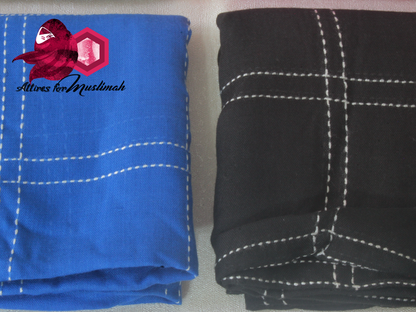 Grid line hijabs Attires For Muslimah