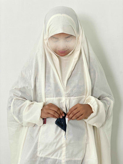 Hajj Umrah Full Coverage Namaz Chadar/Ihram (with pocket) (Lawn) Attires For Muslimah