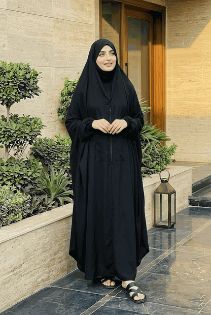 Full Coverage Namaz Chadar with Sleeves + Niqab (Pure Lawn) Attires For Muslimah