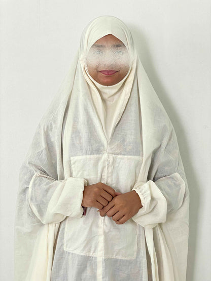 Hajj Umrah Full Coverage Namaz Chadar/Ihram (with pocket) (Lawn) Attires For Muslimah