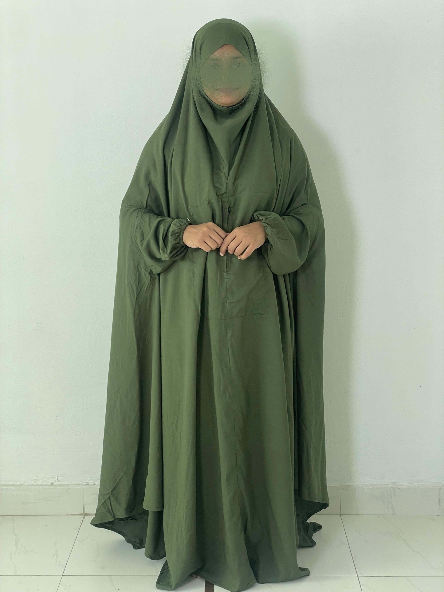 Hajj Umrah Full Coverage Namaz Chadar/Ihram (with pocket) (Linen) Attires For Muslimah