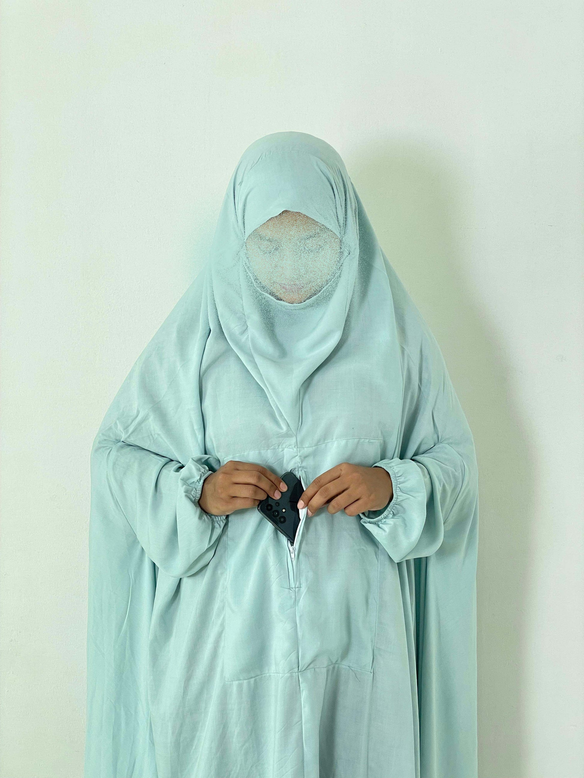 Hajj Umrah Full Coverage Namaz Chadar/Ihram (with pocket) (Linen) Attires For Muslimah