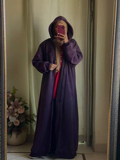 Hoodie Abaya (Deep Purple) Attires For Muslimah