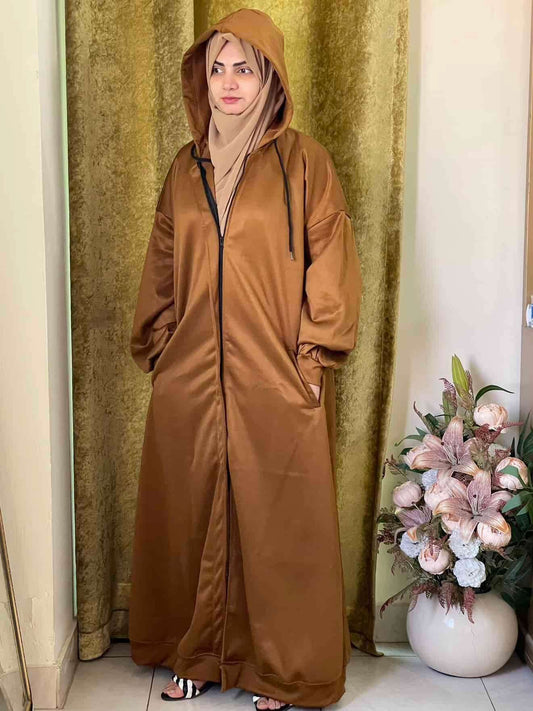 Hoodie Abaya (Gold Mustard) Attires For Muslimah