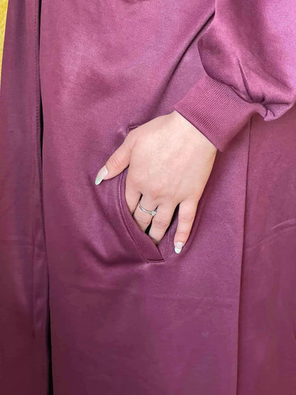 Hoodie Abaya (Maroon) Attires For Muslimah