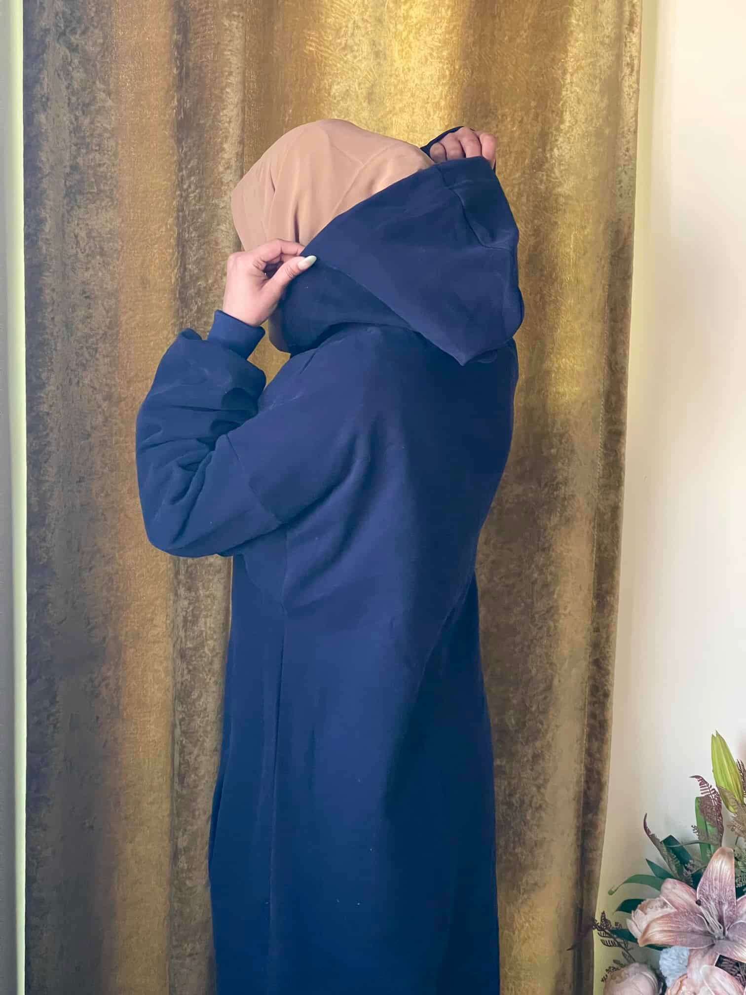Hoodie Abaya (Navy Blue) Attires For Muslimah