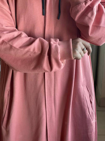 Hoodie Abaya (Salmon peach) Attires For Muslimah