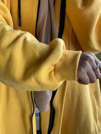 Hoodie Abaya (Yellow Mustard) Attires For Muslimah