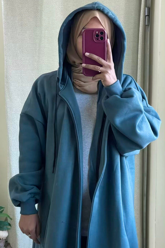 Hoodie Abaya (Zinc) Attires For Muslimah