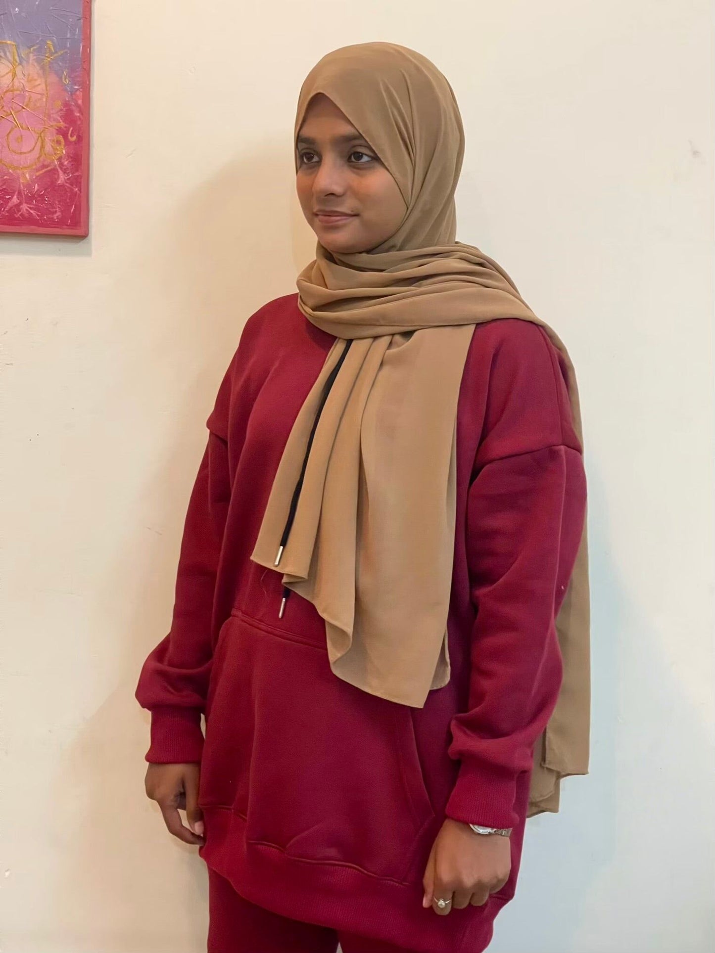 Hoodie Co Ord Set (Red) Attires For Muslimah