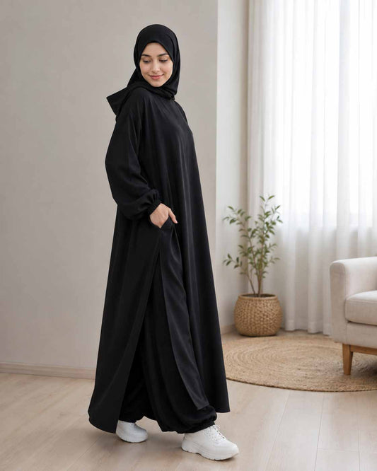 Active wear abaya (Long Shirt + Trouser)