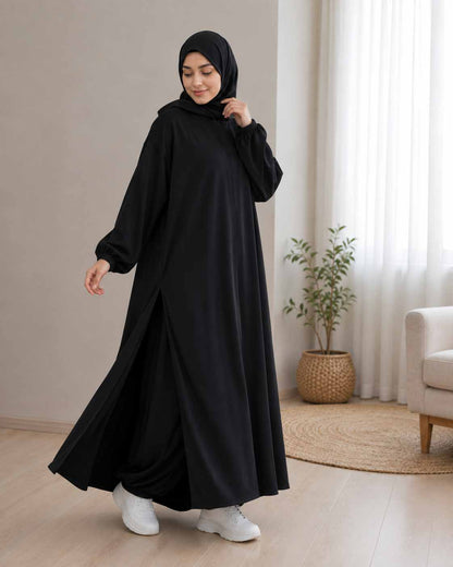 Active wear abaya (Long Shirt + Trouser)