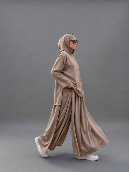 Active wear abaya (Short shirt + Trouser skirt)