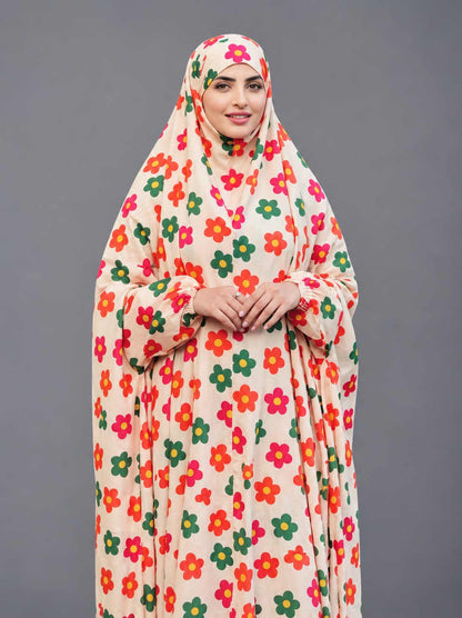 Full Coverage Namaz Chadar with Sleeves + Niqab (Pure Lawn)