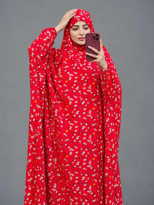 Full Coverage Namaz Chadar with Sleeves + Niqab (Linen)