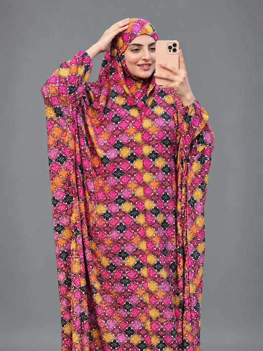 Full Coverage Namaz Chadar with Sleeves + Niqab (Linen)