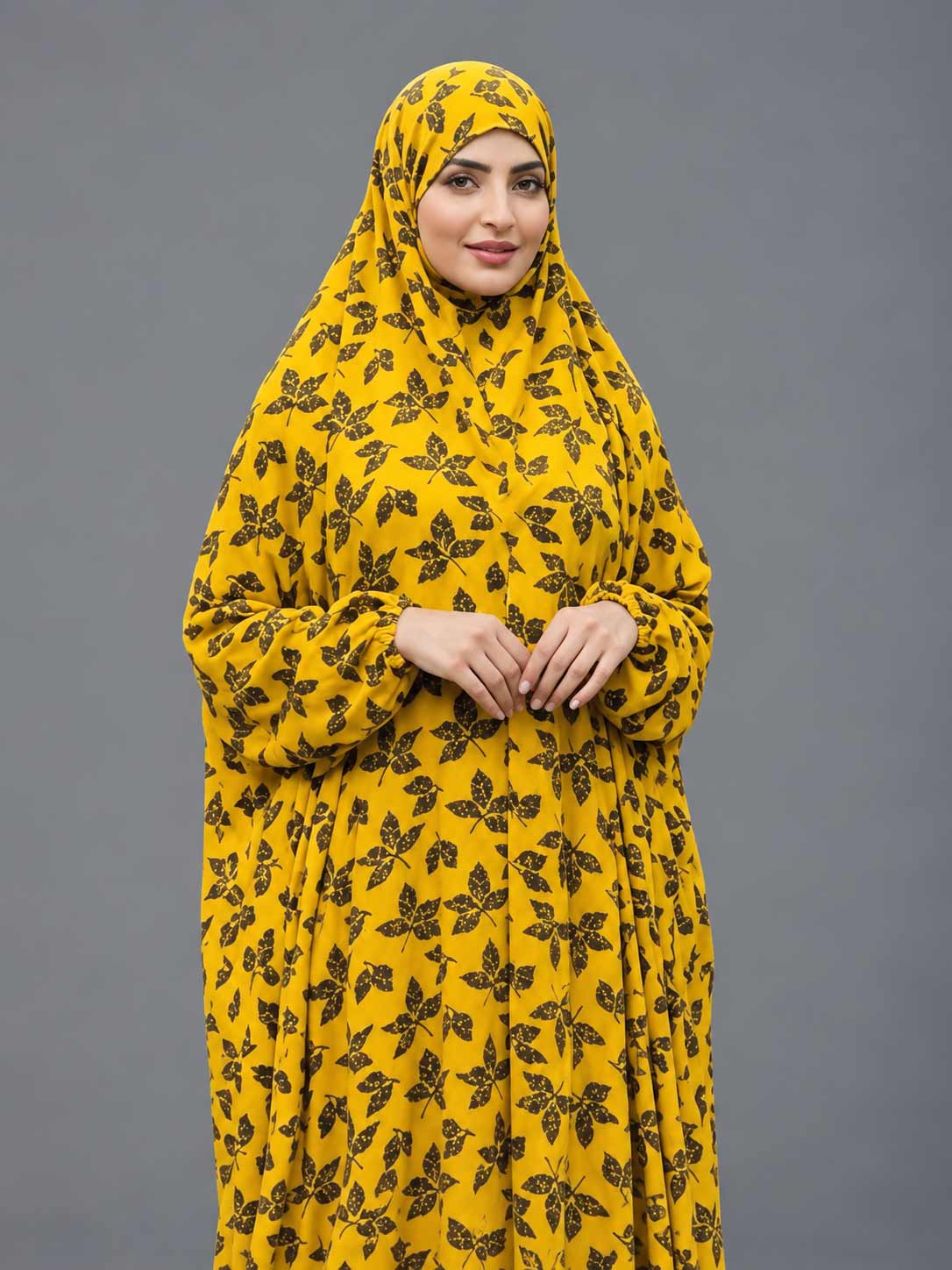 Full Coverage Namaz chadar with sleeves + Niqab (Linen)