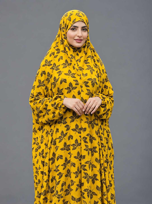 Full Coverage Namaz chadar with sleeves + Niqab (Linen)