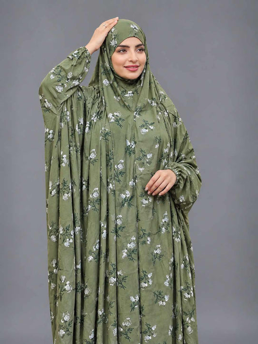 Full Coverage Namaz Chadar with Sleeves + Niqab (Linen)