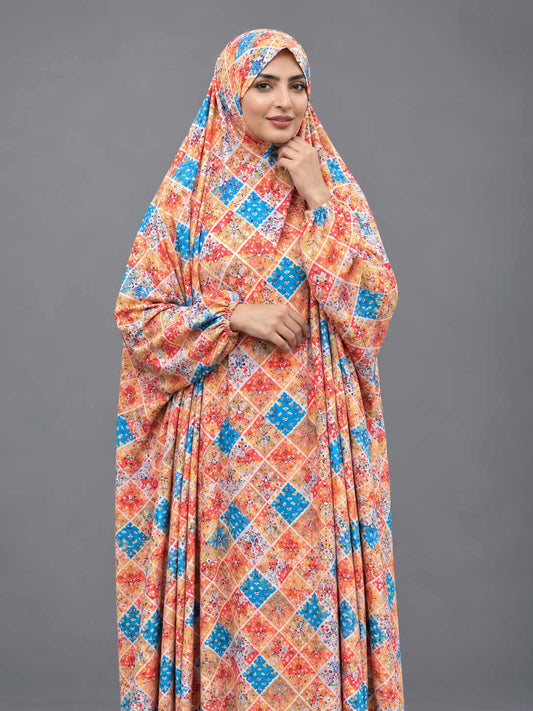 Full Coverage Namaz Chadar with Sleeves + Niqab (Pure Lawn)