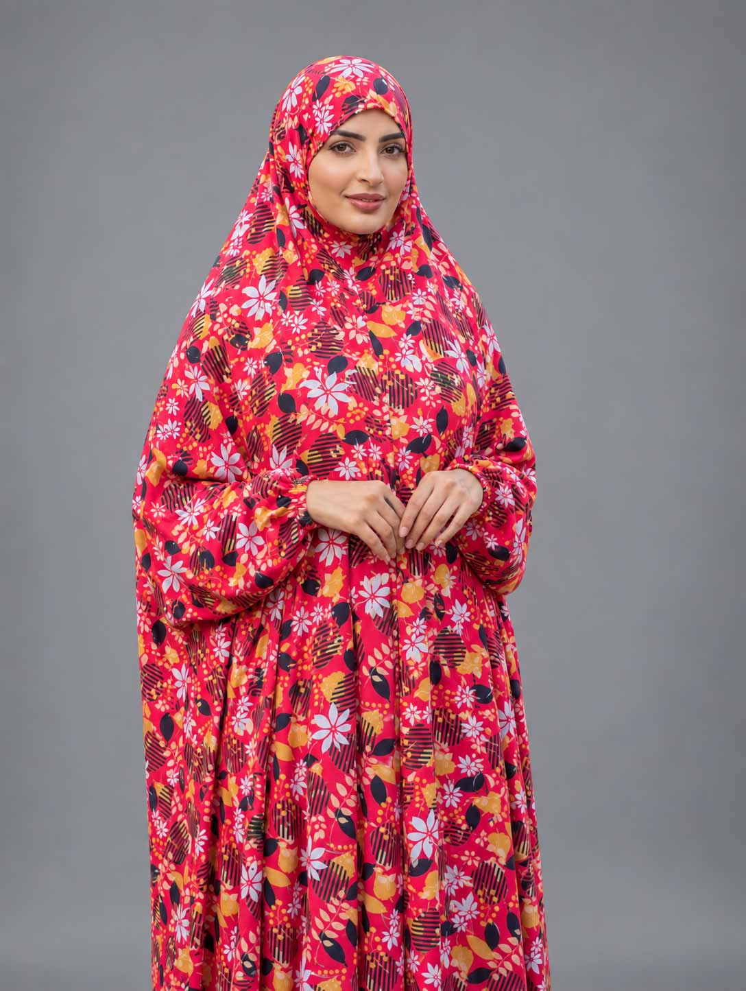 Full Coverage Namaz Chadar with Sleeves + Niqab (Pure Lawn)