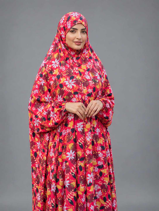Full Coverage Namaz Chadar with Sleeves + Niqab (Pure Lawn)