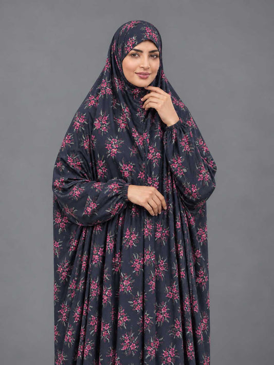Full Coverage Namaz Chadar with Sleeves + Niqab (Pure Lawn)