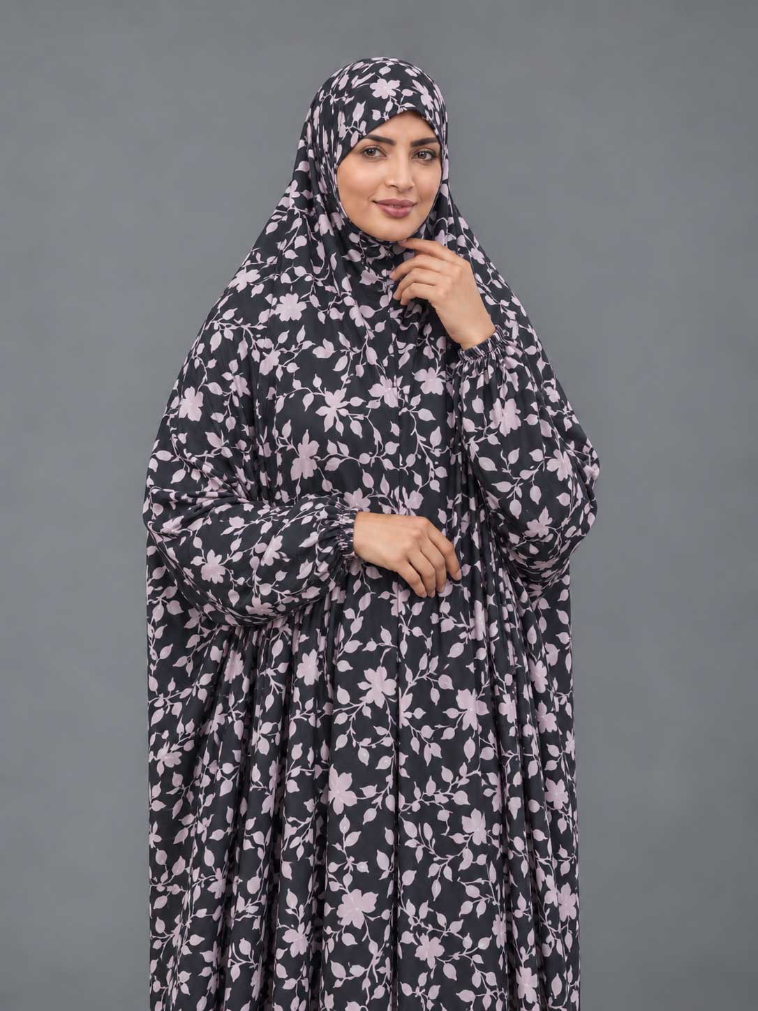 Full Coverage Namaz Chadar with Sleeves + Niqab (Pure Lawn)