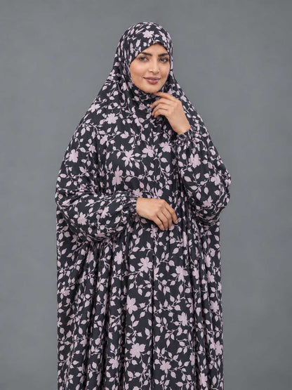 Full Coverage Namaz Chadar with Sleeves + Niqab (Pure Lawn)