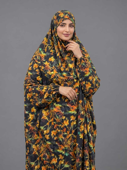 Full Coverage Namaz Chadar with Sleeves + Niqab (Pure Lawn)