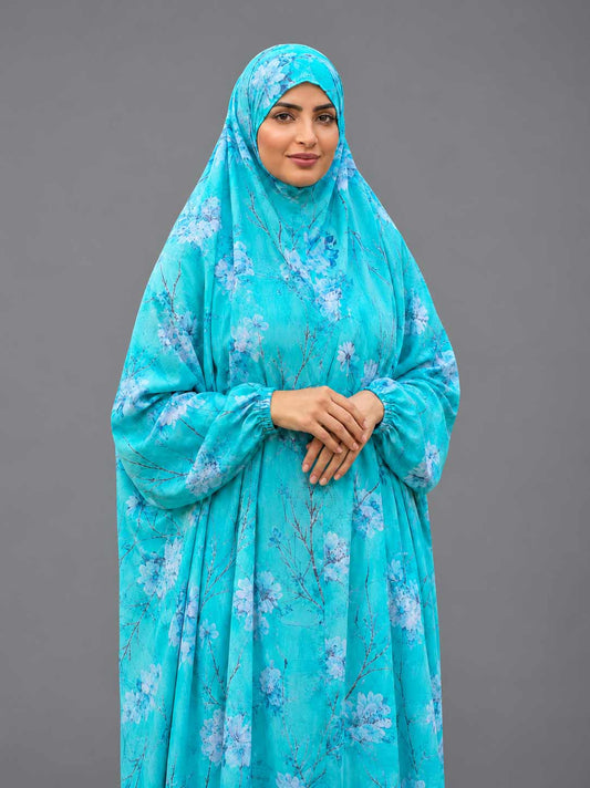 Full Coverage Namaz Chadar with Sleeves + Niqab (Pure Lawn)