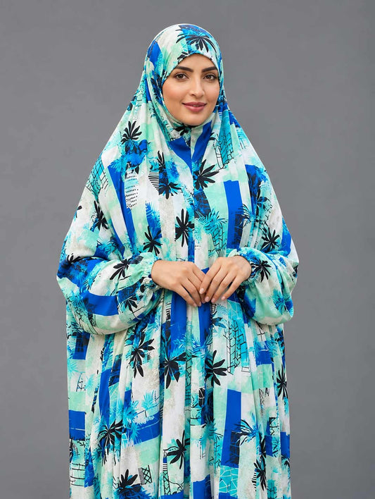 Full Coverage Namaz Chadar with Sleeves + Niqab (Pure Lawn)