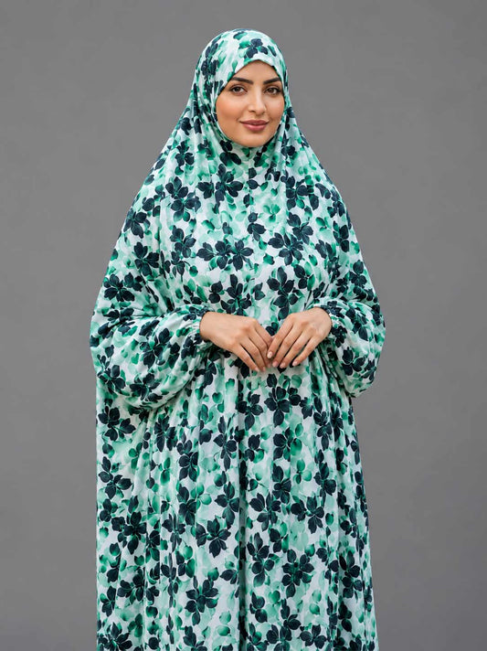 Full Coverage Namaz Chadar with Sleeves + Niqab (Pure Lawn)