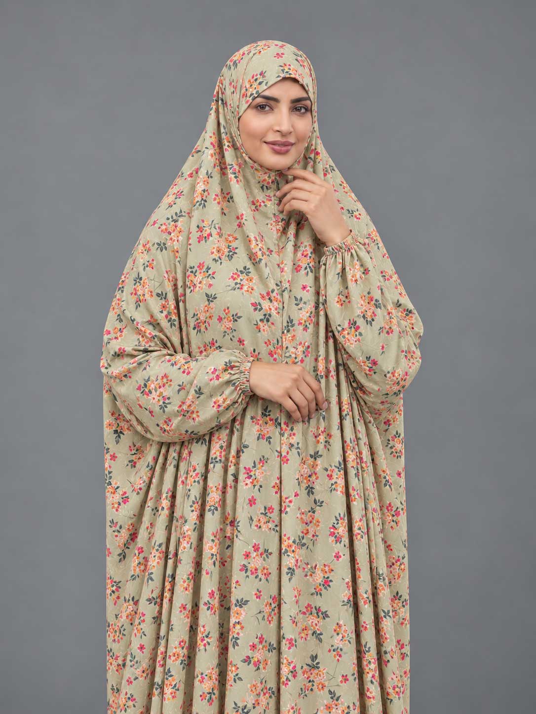 Full Coverage Namaz Chadar with Sleeves + Niqab (Pure Lawn)