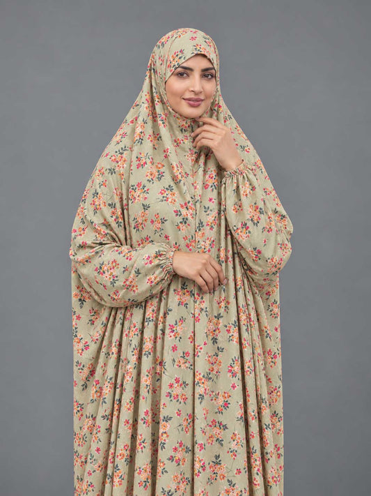 Full Coverage Namaz Chadar with Sleeves + Niqab (Pure Lawn)