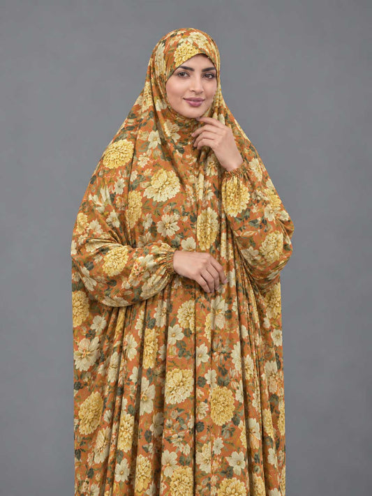Full Coverage Namaz Chadar with Sleeves + Niqab (Pure Lawn)