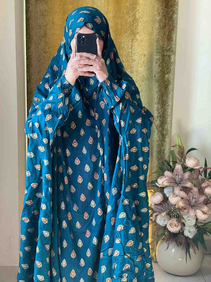 Full Coverage Namaz Chadar with Sleeves + Niqab (Pure Lawn)