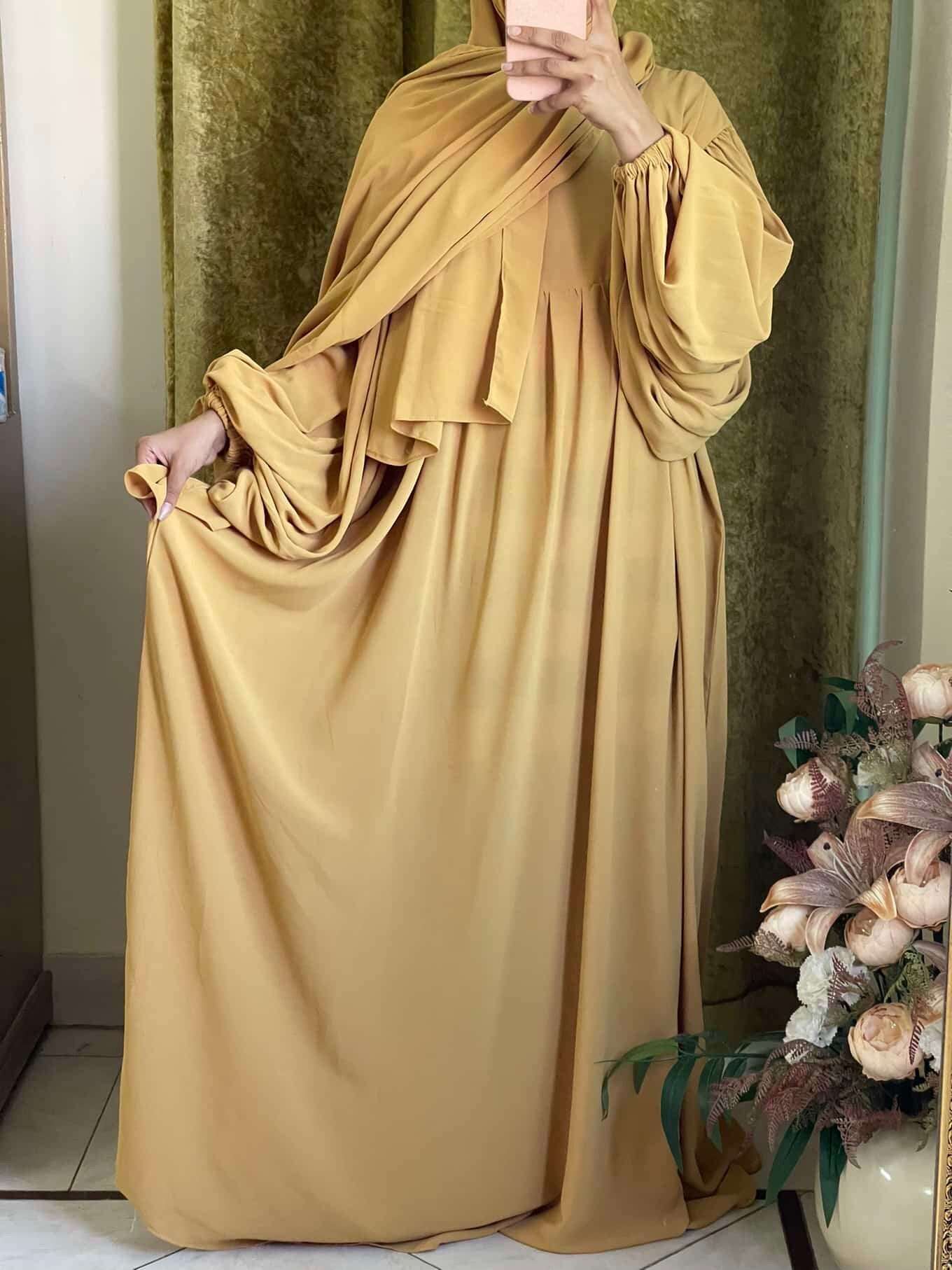 Pleated Kaftan Abaya Attires For Muslimah